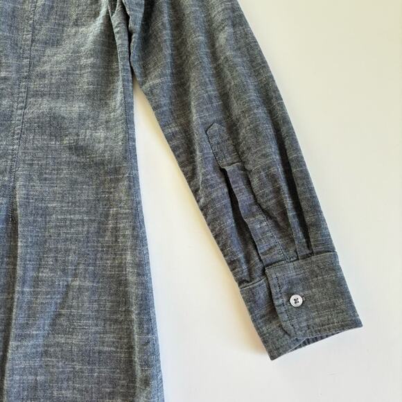 Marine Layer Blue Denim Chambray Mini Button Up Long Sleeve Shirt Dress Small - Picture 7 of 10